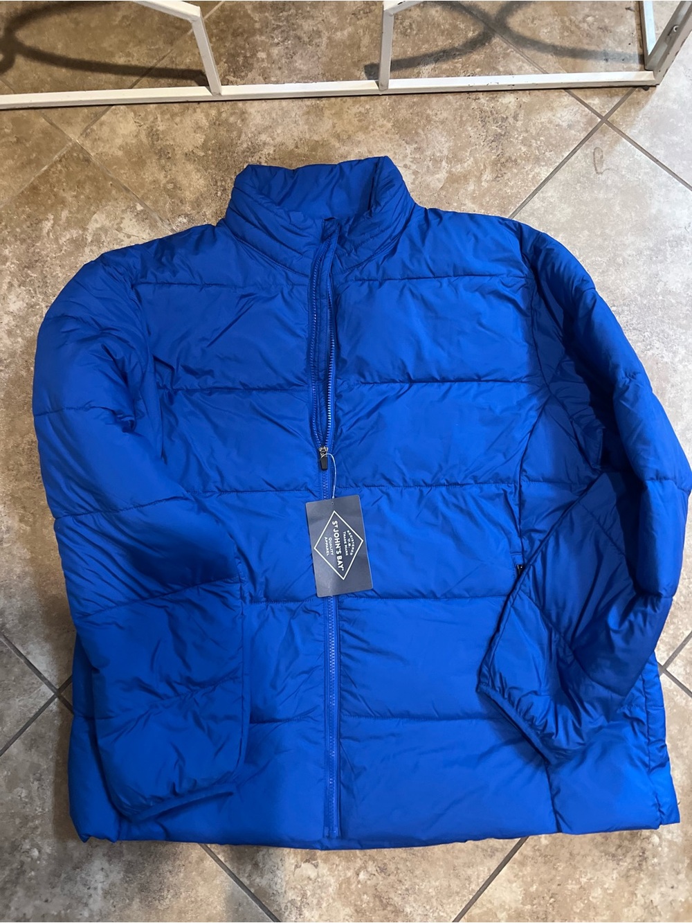 Men's Blue Puffer Jacket - Lightweight Quilted Coat